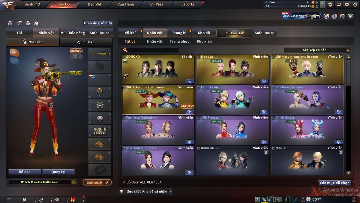 shop acc cf uy tin gia re